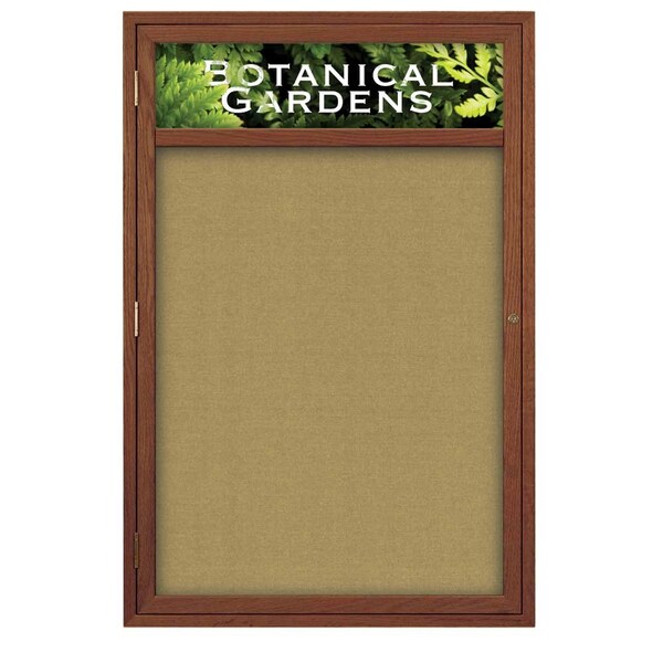 Sliding Glass Door Radius Letterboard, Hdr, 96"x48", Bronze/Green